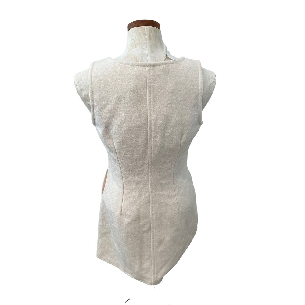 Tulle Los Angeles wool mod Twiggy Mini Dress Winter White M - Picture 5 of 9